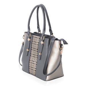 Silver and grey shoulder bag
